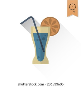 Summer and Beach Simple Flat Icon. Vector