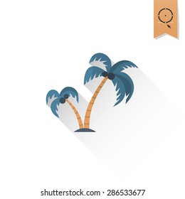 Summer and Beach Simple Flat Icon. Vector