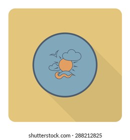 Summer and Beach Simple Flat Icon, Travel and Vacation. Vector