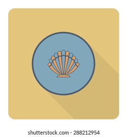 Summer and Beach Simple Flat Icon, Travel and Vacation. Seashell Vector