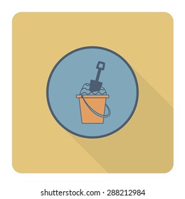 Summer and Beach Simple Flat Icon, Travel and Vacation. Beach Toys Vector