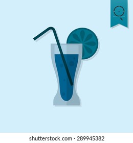 Summer and Beach Simple Flat Icon, Travel and Vacation. Vector