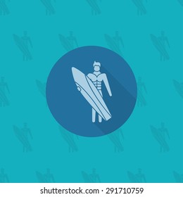 Summer and Beach Simple Flat Icon, Travel and Vacation. Vector