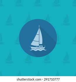 Summer and Beach Simple Flat Icon, Travel and Vacation. Vector