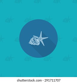 Summer and Beach Simple Flat Icon, Travel and Vacation. Vector