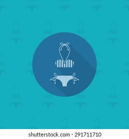 Summer and Beach Simple Flat Icon, Travel and Vacation. Vector