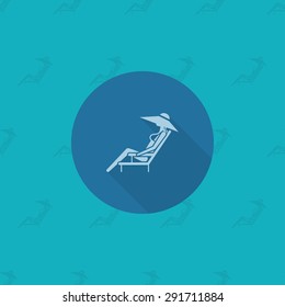 Summer and Beach Simple Flat Icon, Travel and Vacation. Vector