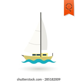 Summer and Beach Simple Flat Icons, Travel and Vacation. Vector