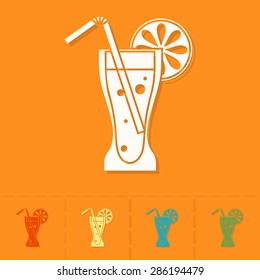 Summer and Beach Simple Flat Icons. Vector