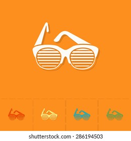 Summer and Beach Simple Flat Icons. Vector