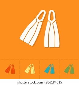Summer and Beach Simple Flat Icons. Vector