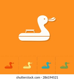 Summer and Beach Simple Flat Icons. Vector