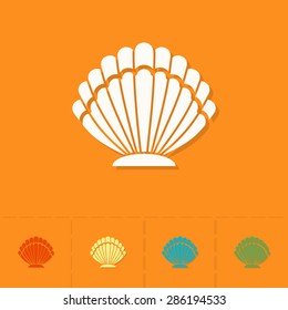 Summer and Beach Simple Flat Icons. Vector