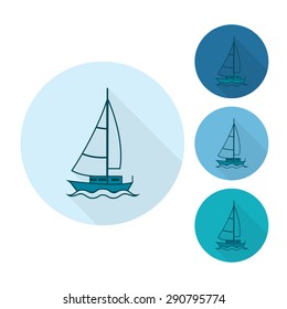 Summer and Beach Simple Flat Icons, Travel and Vacation. Vector