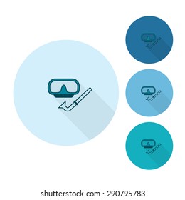 Summer and Beach Simple Flat Icons, Travel and Vacation. Vector