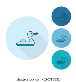 Summer and Beach Simple Flat Icons, Travel and Vacation. Vector