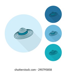 Summer and Beach Simple Flat Icons, Travel and Vacation. Vector