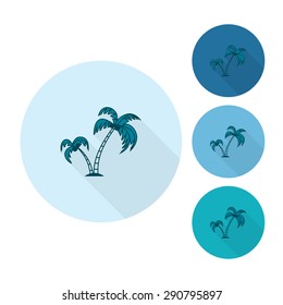 Summer and Beach Simple Flat Icons, Travel and Vacation. Vector