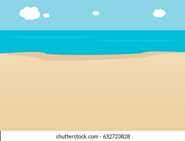Summer beach and sky with sea