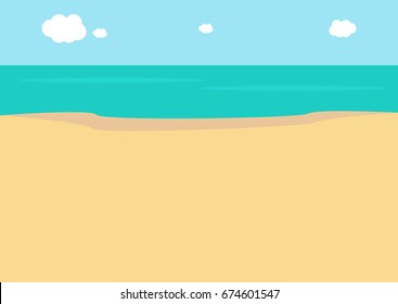 Summer beach and sky with sea