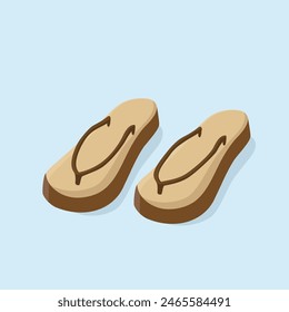 Summer beach slates in cartoon style. Sandals for relaxing at the sea.