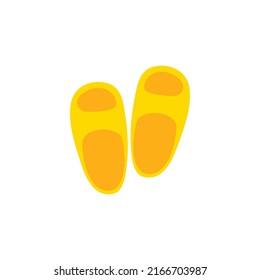 Summer beach slippers. Simple vector illustration, design element