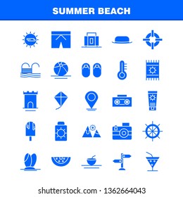 Summer Beach Solid Glyph Icon for Web, Print and Mobile UX/UI Kit. Such as: Cream, Summer, Sun, Sun Cream, Beach, Holiday, Pool, Pictogram Pack. - Vector