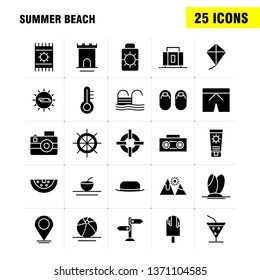Summer Beach Solid Glyph Icon for Web, Print and Mobile UX/UI Kit. Such as: Cream, Summer, Sun, Sun Cream, Beach, Holiday, Pool, Pictogram Pack. - Vector