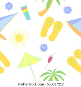 Summer beach striped seamless vector pattern