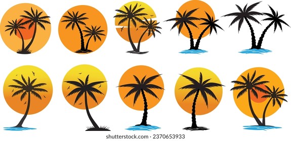 El fondo del Summer Beach Sun. Silueta vectorial de la palmera de coco en una isla. Ilustración del vector solar y aves bailadoras

Archivo EPS
300 ppp
4000*2000px
Modo de color RGB