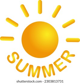 summer, beach, sun and palm tree logo