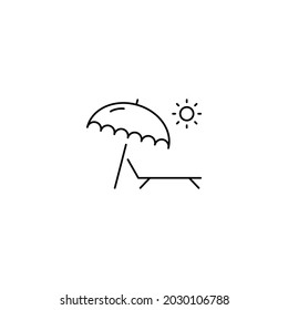 Summer beach sun umbrella icon vector