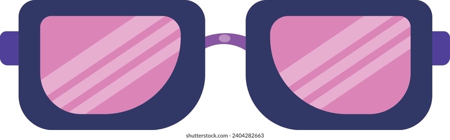 Summer Beach Sunglasses Icon With Cartoon Design. Isolated On White Background. Vector Illustration.