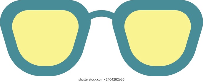 Summer Beach Sunglasses Icon With Cartoon Design. Isolated On White Background. Vector Illustration.