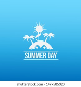 Summer beach sunnyday vector design style illustrations