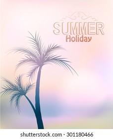 summer beach sunset blurred background