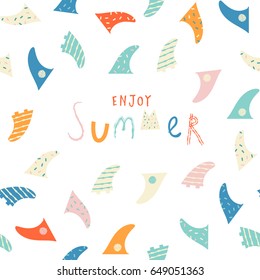 Summer beach surfing posters in vector. Summertime illustration with text quote.