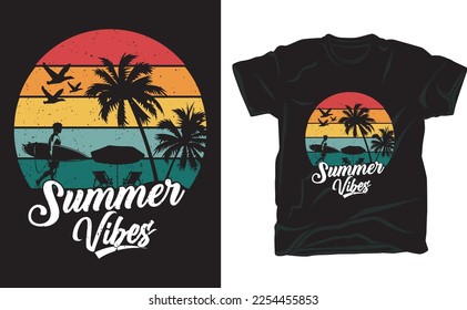 Summer beach t shirt design