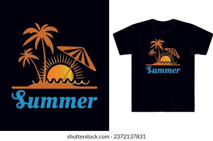 Summer beach t shirt design