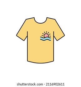 Summer beach tee shirt icon