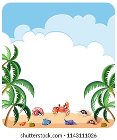 Ilustración de una plantilla de playa de verano