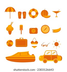 summer beach themed element icon vector design
