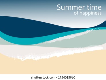 Summer beach There are blue and navy waves. For use in your graphics