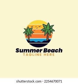 Summer Beach Tourism Island Resort Logo Design