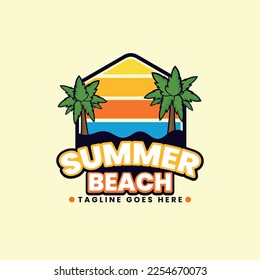 Summer Beach Tourism Island Resort Logo Design