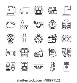 Summer, Beach, Tourism, Travel Vector Icons 6