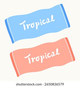 Conjunto de toalhas de praia de verão - Ilustração vetorial de itens de férias