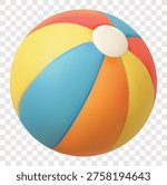 Summer Beach and Travel Essentials Vector Icon Set | 3D icon set | a beach ball