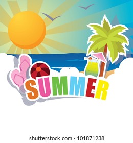 summer, beach and travel icons for web icons, holiday and beach event