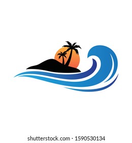 Summer, Beach Travel Logo Vector